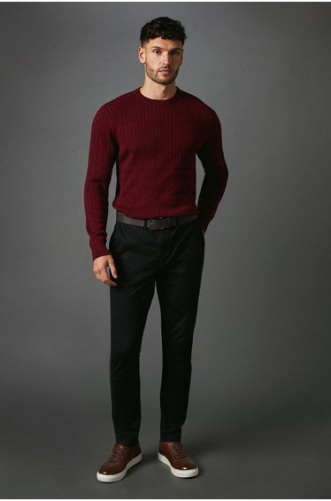 Premium Pure Cotton Cable Crew Neck Jumper