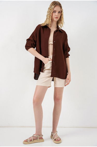 BDART Oversized Long-Sleeve Button-Up Shirt