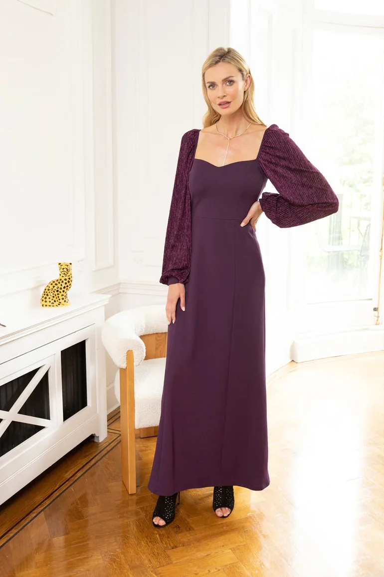 Sweetheart Neckline Maxi Dress Hotsquash London Purple : Premium Dresses :  VogaCloset Bahrain