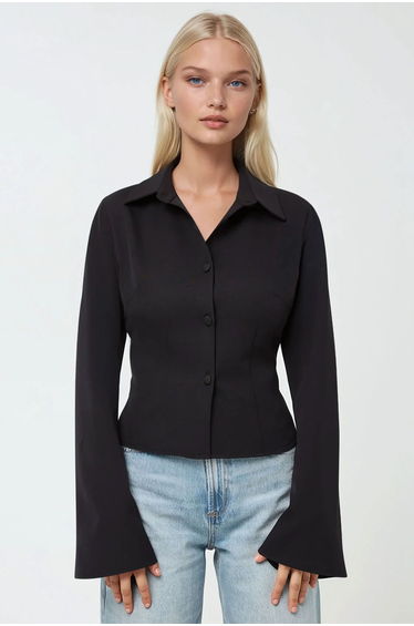 Fitted Long Sleeve Cotton Shirt