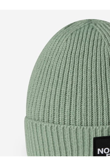 The North Face Kids Logo Box Cuffed Beanie in Green product thumbnail 3