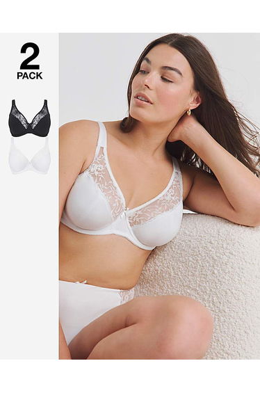 2 Pack Lace Wired Full Cup Bras