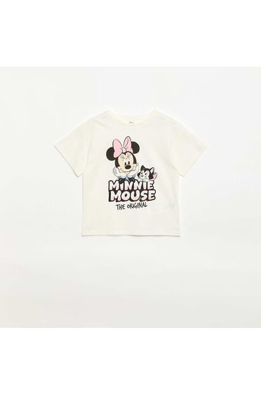 Disney 'Minnie' Solid Cotton T-Shirt WHITE