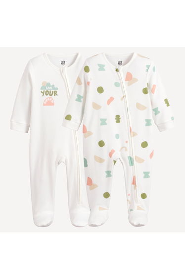 Set of 2 Sleepsuits, Graphic Print