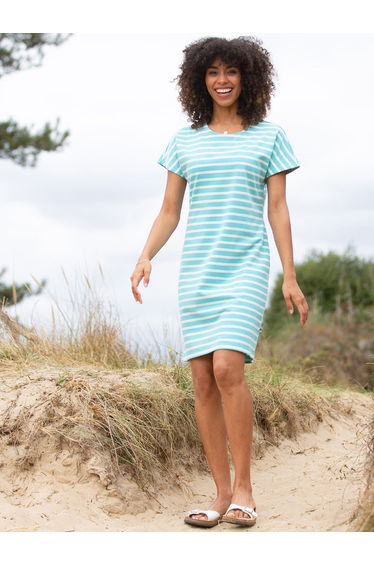 Alum Jersey Dress Lagoon Stripe