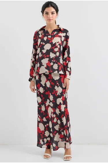 BDART Long Sleeve Floral Two-Piece Coord Set