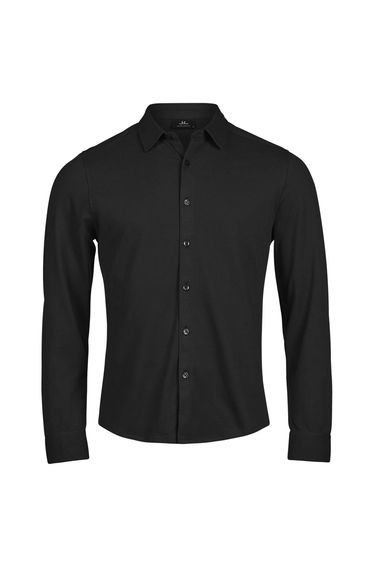 Tee Jays Mens Luxury Stretch Organic Long-Sleeved Shirt - Black