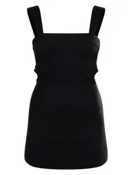 Black Twill Cut Out Bow Shift Dress - 4