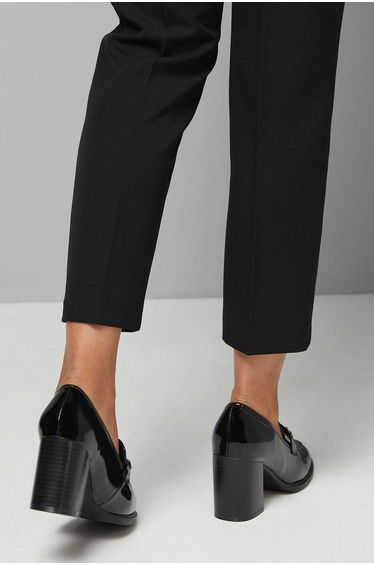 Wide Fit Daffie Snaffle Trim High Block Heeled Loafers product thumbnail 4