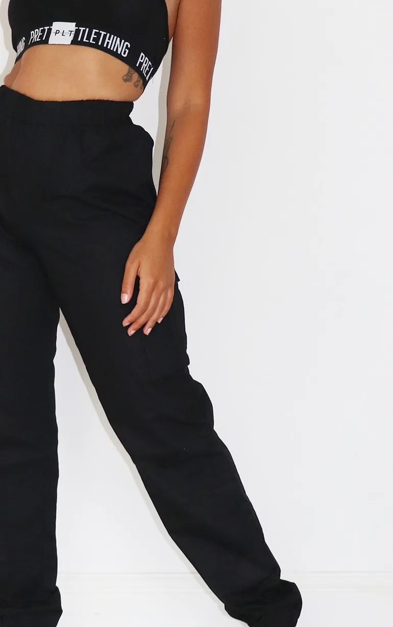 Petite Black Pocket Detail Cargo Trouser - 3