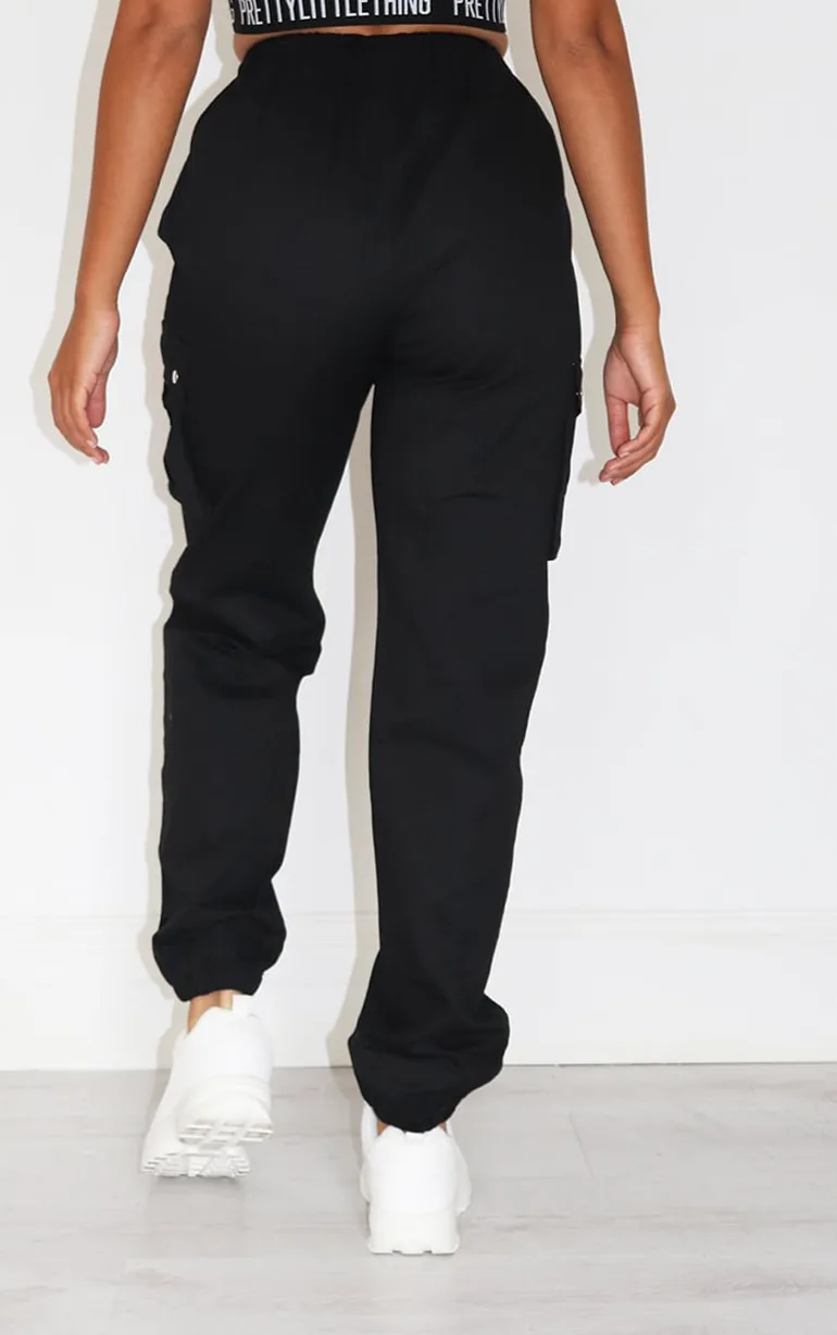 Petite Black Pocket Detail Cargo Trouser - 2