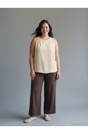 Elastic Waist Wide Leg Women's Trousers