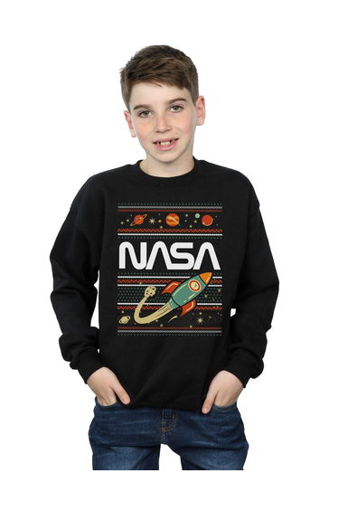 NASA Boys Fair Isle Sweatshirt - Black