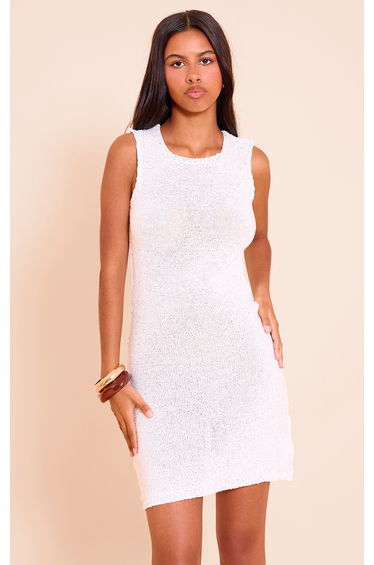 Petite Cream Knitted Sleeveless Mini Dress