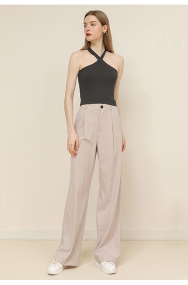 Crisscross Halter Neck Cropped Top in Black