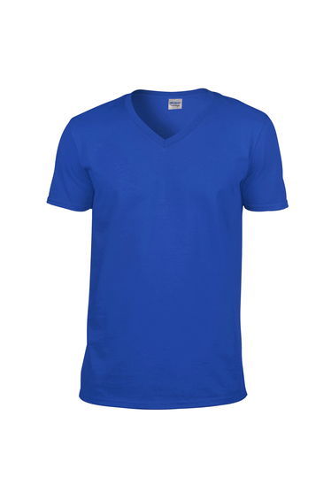 Gildan Mens Soft Style V-Neck Short Sleeve T-Shirt - Royal