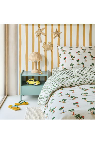 Tapahi Child's Pillowcase in 50% Recycled Cotton with Palm Trees Print
