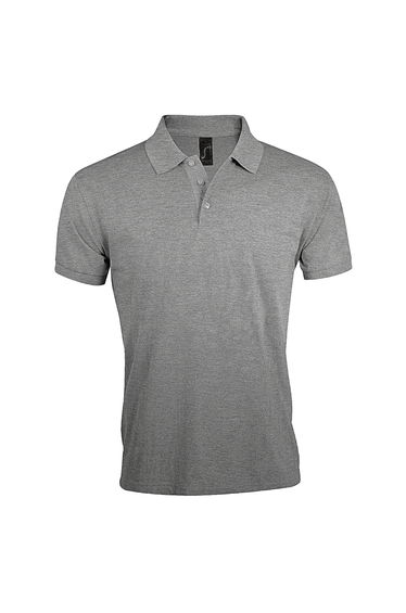 SOLs Mens Prime Pique Plain Short Sleeve Polo Shirt - Grey Marl