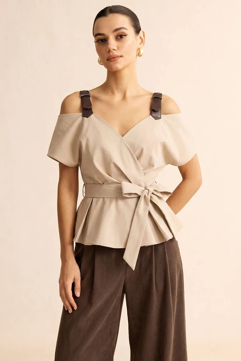 Faux Leather Patchwork Knotted Vest
