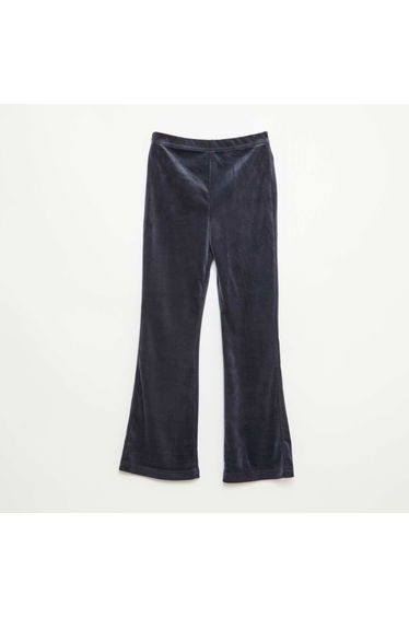 Wide-Leg Corduroy Leggings BLACK