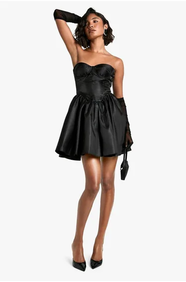 Tall Corset Lace Up Mini - black