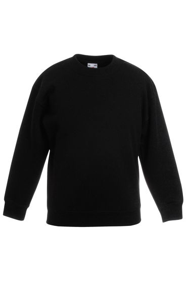 Fruit Of The Loom Kids Unisex Classic 80/20 Set-In Sweatshirt (Pack of 2) - Black