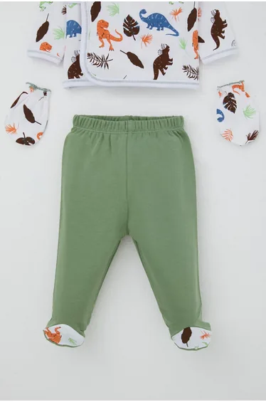 Baby Boy Hospital Discharge Set of 5, Dinosaur Kingdom, White