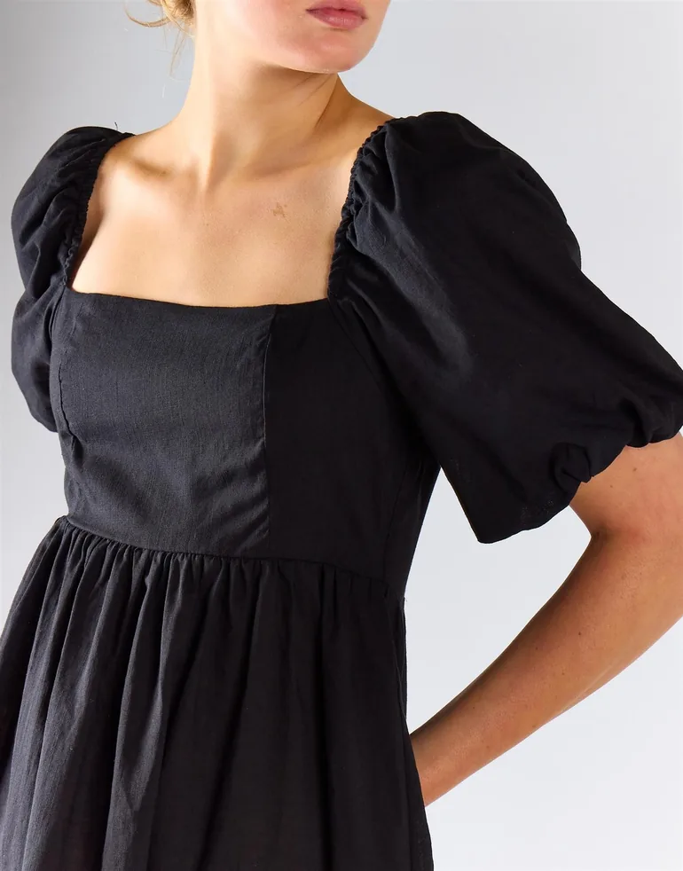 Balloon Sleeve Flowy Mini Dress - Black Glamorous Black : Party Dresses : VogaCloset Qatar Balloon Sleeve Flowy Mini Dress - Black Glamorous Black : Party Dresses : VogaCloset Qatar