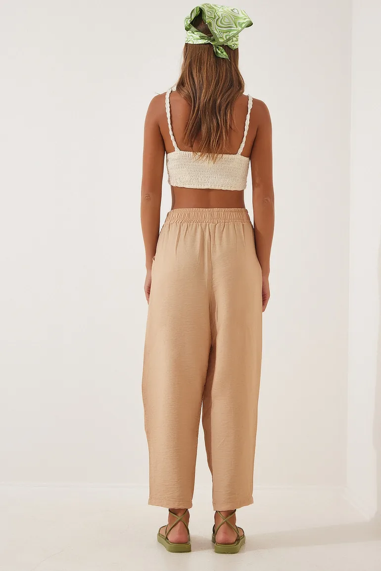 Women's Biscuit Kimono Pants Suit - 3