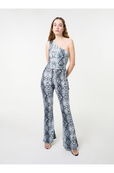 Snake Print Flare Trousers
