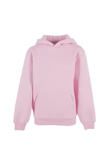 Build Your Brand Childrens/Kids Fluffy Hoodie - Soft Pink