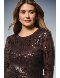 Sequin Flared Sleeve Top - 1
