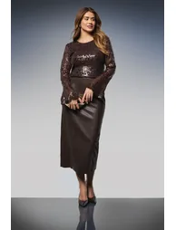 Sequin Flared Sleeve Top