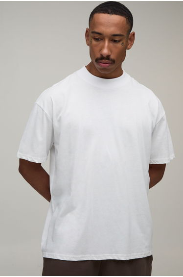 Oversized Boxy Japan Mountain Print T-Shirt - white