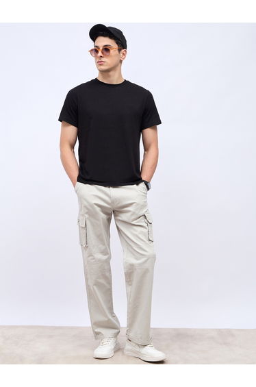 Panel Detail Cotton Twill Oversized Cargo