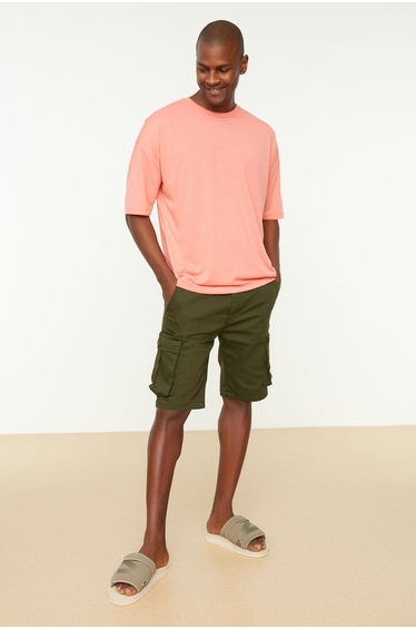 Men's Khaki Cargo Pocket Shorts & Bermuda