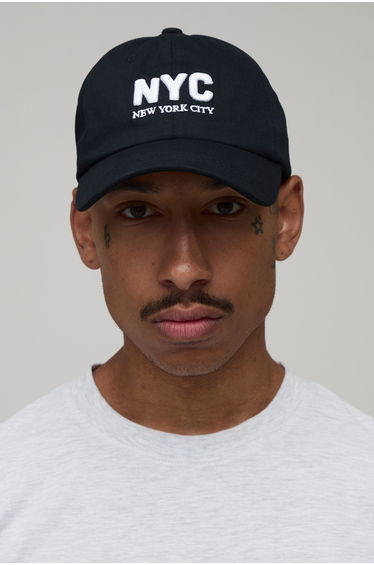 NYC Embroidered Cap - black