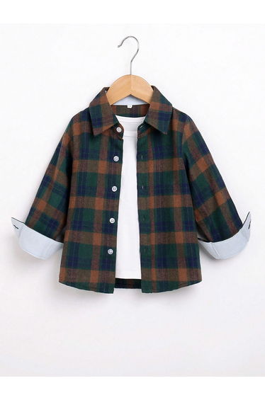 Boys Multi Checked Button Front Shirt