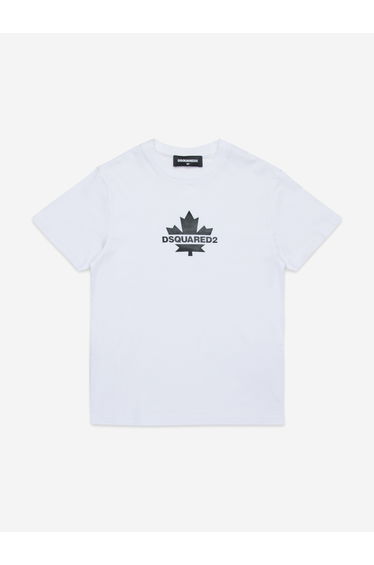 Kids Maple Leaf Logo T-Shirt in White