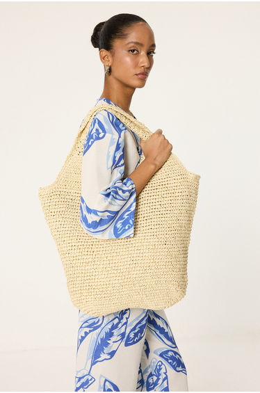 LARGE WICKER TOTE BAG