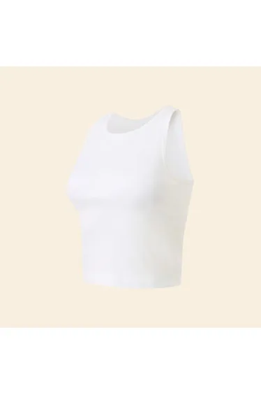 Sports Tank Top with Built-in Bra WHITE