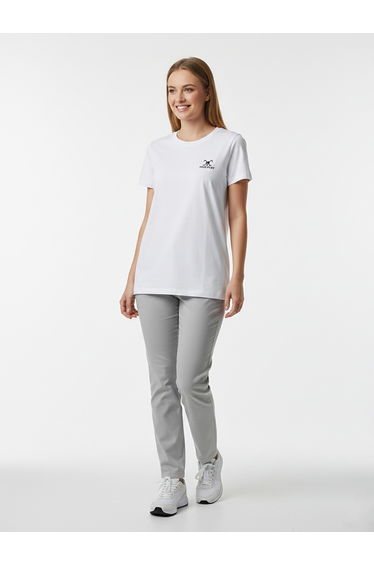White Logo Print Short Sleeves T-Shirt