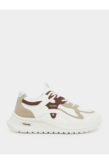 Textured Lace Up Chunky Sneakers