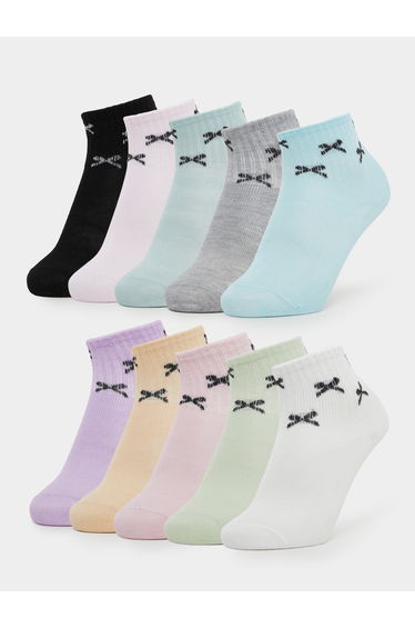 Pack of 10 - Girls Bow Ankle Socks