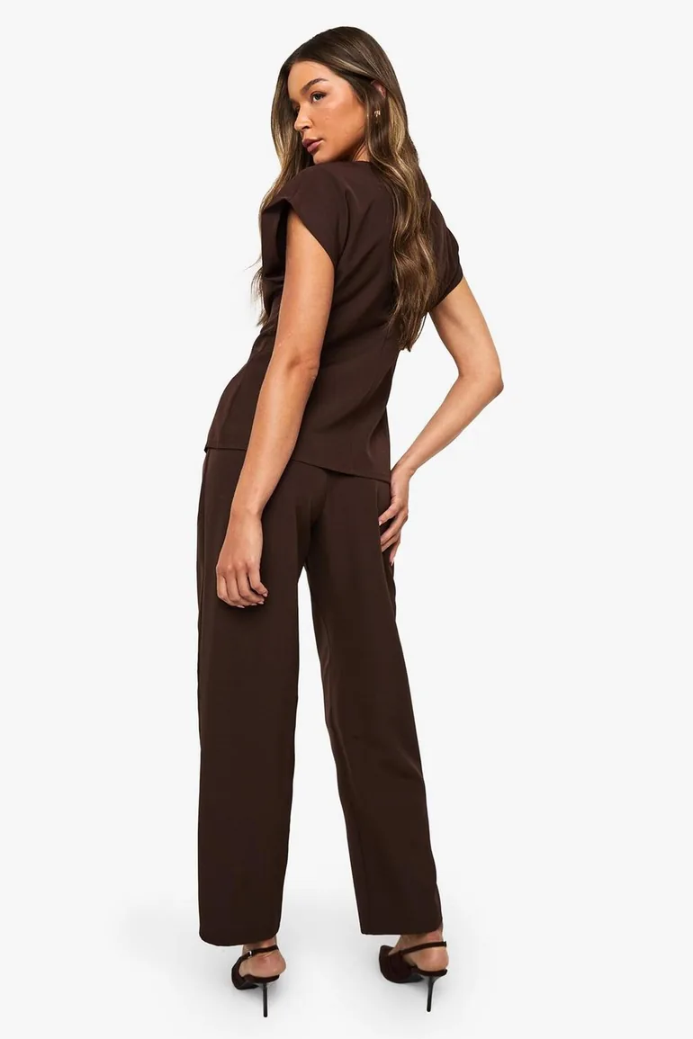 Barrel Leg Trouser - chocolate - 1