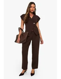 Barrel Leg Trouser - chocolate