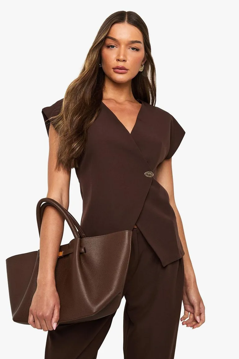 Barrel Leg Trouser - chocolate - 2