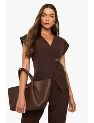 Barrel Leg Trouser - chocolate - 2