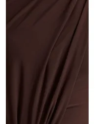 Zadie | Brown High-Neck Maxi Dress With Gathered-Detail - 5