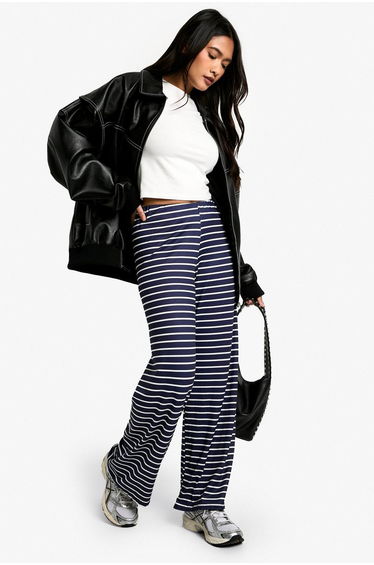 Striped Supersoft Trousers - navy
